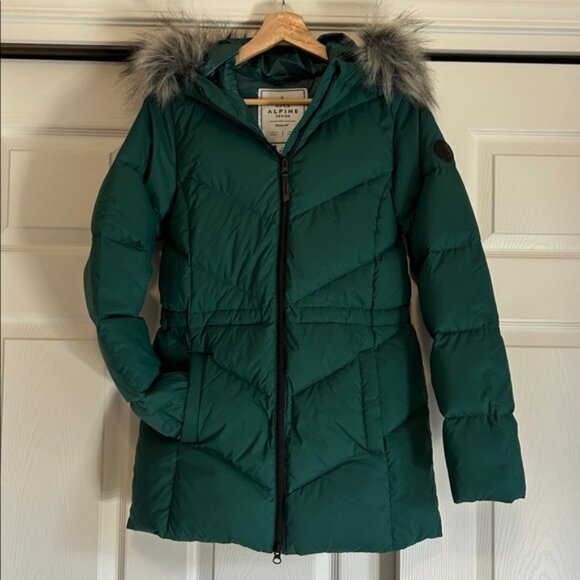 Alpine Design Women’s Dream Puff Belted Dark Green Jacket Size XS - Picture 2 of 9
